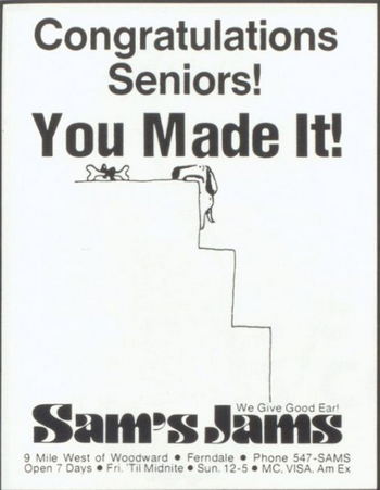 Sams Jams - 1987 Ferndale High School Yearbook (newer photo)